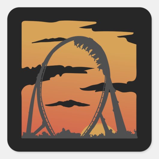 Funny Rollervrijer Amusement Park Gift Vierkante Sticker (Voorkant)
