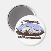 Funny Rolling Gray White Horse Magnet (Voorkant / Achterkant)