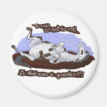 Funny Rolling Gray White Horse Magnet