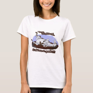 Funny Rolling Gray White Horse Womens T-Shirt