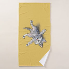 Funny Rolling Schnauzer Towel Badhanddoek