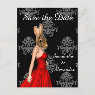 Funny romantic animal collage save the date aankondigingskaart
