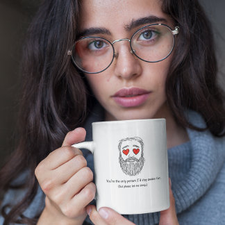 Funny Romantic Bearded Man Sleepy In Love Mug Koffiemok