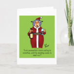 Funny Romantic Christmas Humor Greeting Card Feestdagen Kaart<br><div class="desc">vrolijk kerstfeest! Heerlijk grappig en licht sarcastische cartoon personages in hilarische situaties die zeker om een glimlach op iemands gezicht te brengen. Geweldig plezier voor de heerlijk grappige, licht sarcastische personages die je kent! Geniet van het verspreiden van de lach met dit hilarische Kerst humor wenskaart van cartoonist Bill Abbott;...</div>