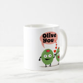Funny Romantic Coffee Mok - Olijf je (Voorkant rechts)