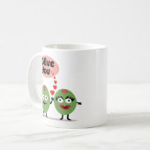 Funny Romantic Coffee Mok - Olijf je (Voorkant links)