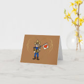 Funny Romantic Cowboy Lover Kaart (Gele Bloem)