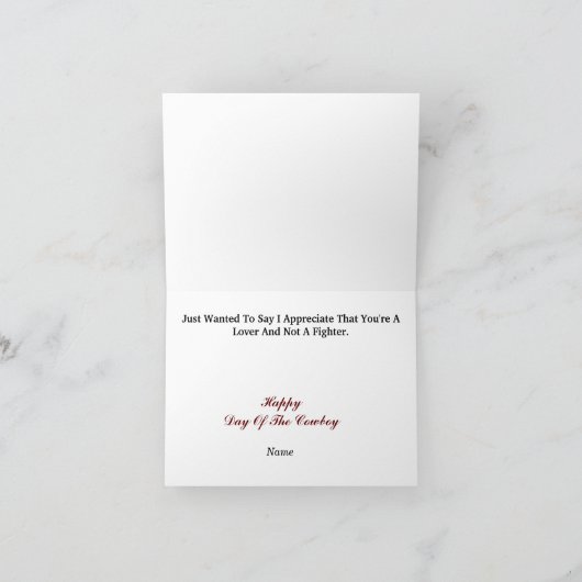 Funny Romantic Cowboy Lover Kaart (Binnen)
