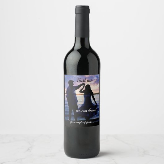 Funny Romantic Dance Wine Label Wijn Etiket (Voorkant)