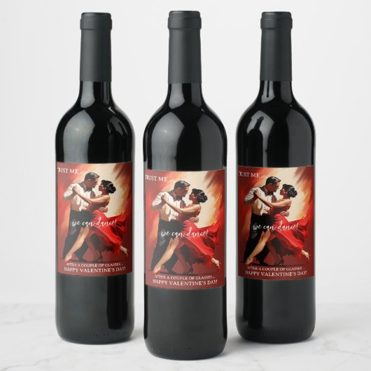 Funny Romantic Dance Wine Label Wijn Etiket (Flessen)