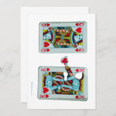 Funny Romantic King of Hearts Wedding Invitation Kaart (Voorkant / Achterkant)