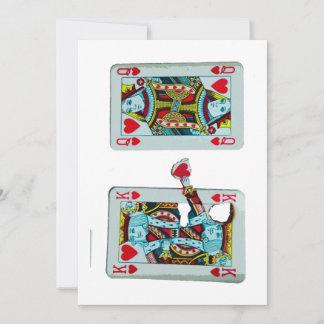 Funny Romantic King of Hearts Wedding Invitation Kaart