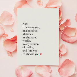Funny Romantic Love Card for Him & Her Feestdagenkaart