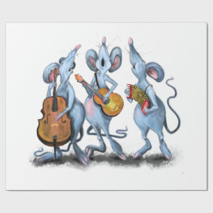 Funny Romantic Mouse Band - Cartoon Animal Drawing Cadeaupapier