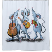 Funny Romantic Mouse Band - Cartoon Animal Drawing Douchegordijn (Voorkant)