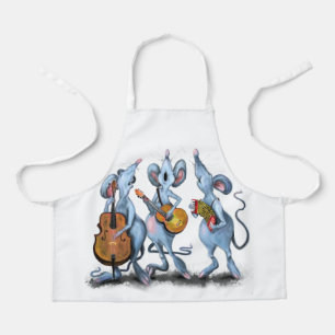 Funny Romantic Mouse Band - Cartoon Animal Drawing Schort