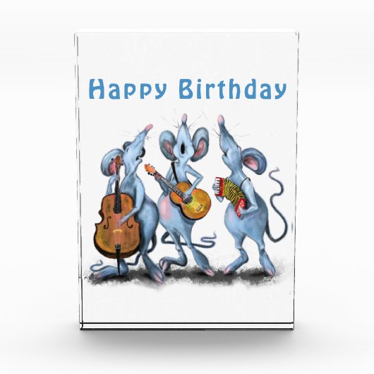 Funny Romantic Mouse Band - Happy Birthday Fotoblokken (Voorkant)