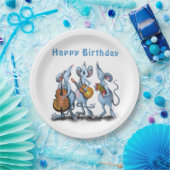 Funny Romantic Mouse Band - Happy Birthday Papieren Bordje (Feest)