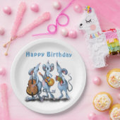 Funny Romantic Mouse Band - Happy Birthday Papieren Bordje (Feest)