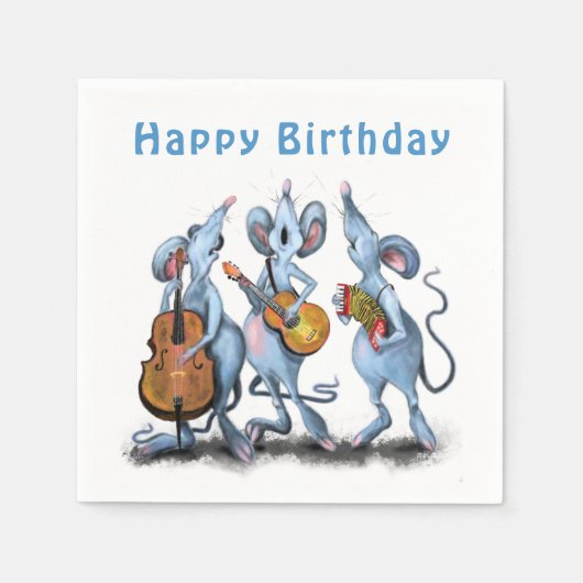 Funny Romantic Mouse Band - Happy Birthday Servet (Voorkant)