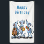 Funny Romantic Mouse Band - Happy Birthday Spandoek<br><div class="desc">Grappig Romantic Mouse Band - Cartoon Animal Drawing Mouses Love Music - Kies / voeg uw unieke tekst/kleur toe - maak uw speciale cadeau - vergroot en verplaats of verwijder en voeg elementen/tekst toe met aanpassingsgereedschap! - Tekening en ontwerp door MIGNED. Je kunt ook mijn design overdragen naar meer dan...</div>