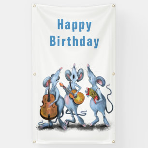 Funny Romantic Mouse Band - Happy Birthday Spandoek