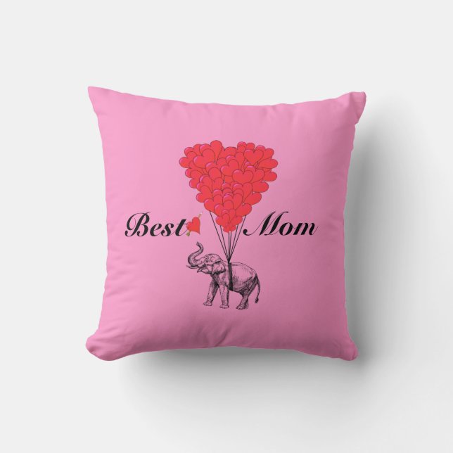 Funny romantic olifant beste moeder kussen (Voorkant)