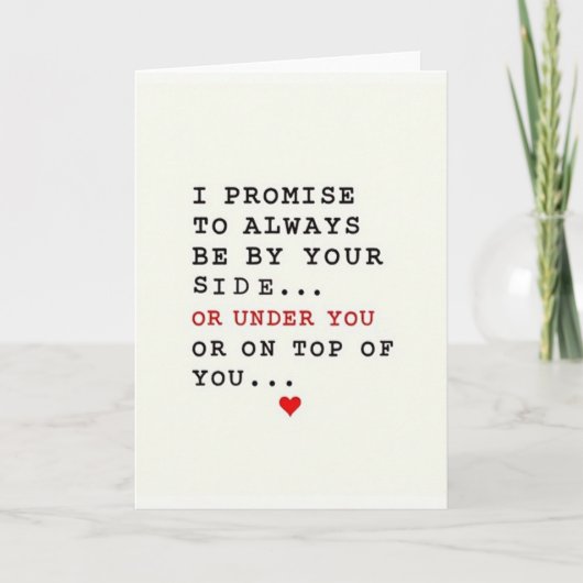 Funny Romantic Promise Card Kaart (Voorkant)