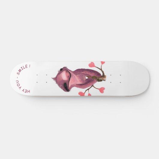 Funny Romantic Sloth Skateboard - Smile (Horizontaal)