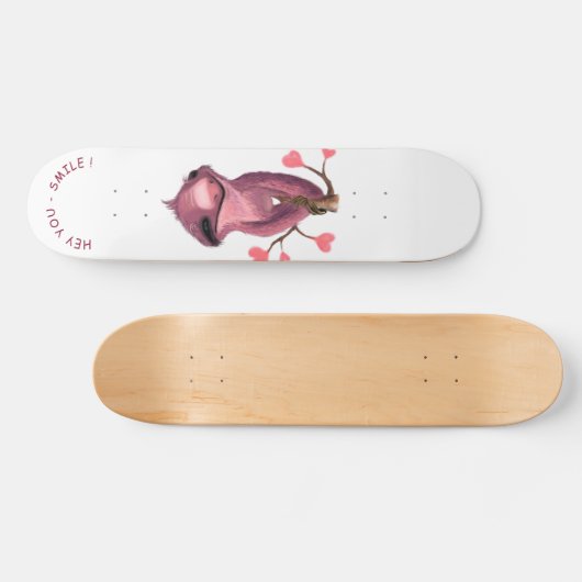 Funny Romantic Sloth Skateboard - Smile (Horizontaal)