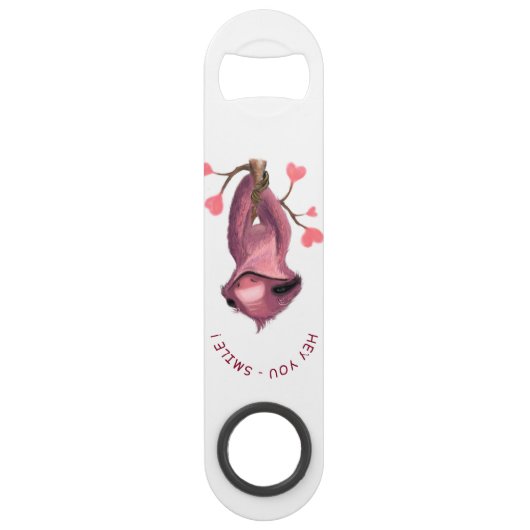 Funny Romantic Sloth Smile Bar Key Bottle Open Speed Flessenopener (Achterkant)