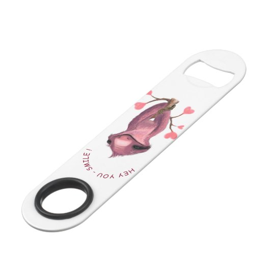 Funny Romantic Sloth Smile Bar Key Bottle Open Speed Flessenopener (Achterkant Gekanteld)