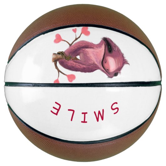 Funny Romantic Sloth Smile Basketball Basketbal (Voorkant)