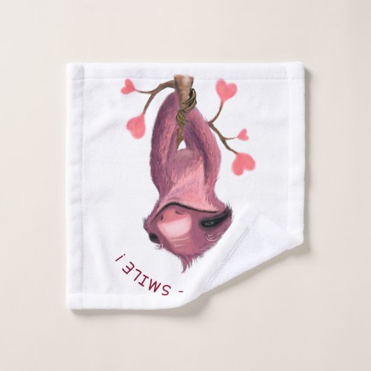 Funny Romantic Sloth Smile Bath Towel Set Bad Handdoek (Wasdoekje)