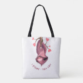 Funny Romantic Sloth Smile Cartoon Animal Drawing  Tote Bag (Achterkant)