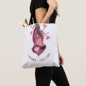 Funny Romantic Sloth Smile Cartoon Animal Drawing  Tote Bag (Dichtbij)