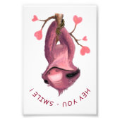Funny Romantic Sloth Smile Cartoon - Foto Afdruk (Voorkant)