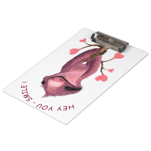 Funny Romantic Sloth Smile Clipboard Klembord (Gekanteld)