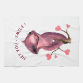 Funny Romantic Sloth Smile Kitchen Towel Theedoek (Horizontaal)