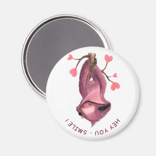 Funny Romantic Sloth Smile Magnet (Voorkant / Achterkant)