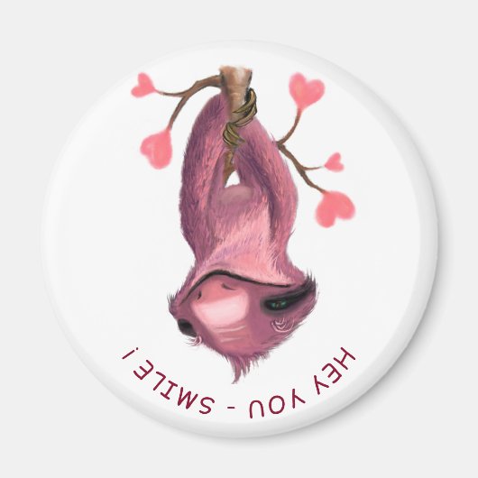 Funny Romantic Sloth Smile Magnet (Voorkant)