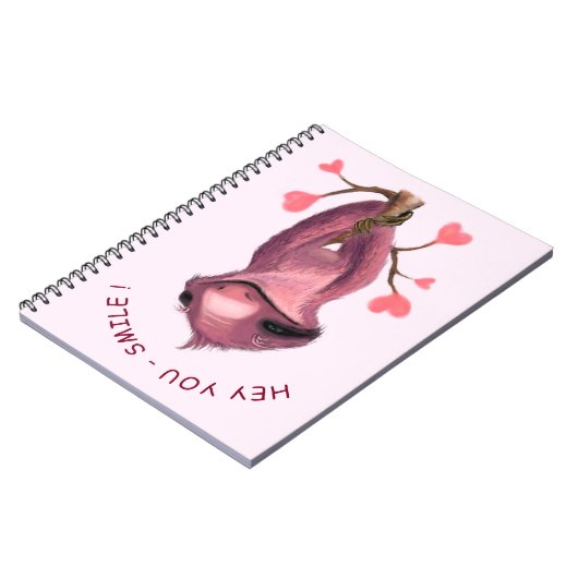 Funny Romantic Sloth Smile Notitieboek (Linkerzijde)