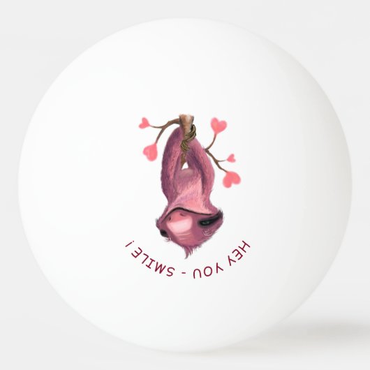 Funny Romantic Sloth Smile Ping Pong Ball (Voorkant)