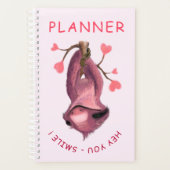 Funny Romantic Sloth Smile Planner Cartoon (Voorkant)