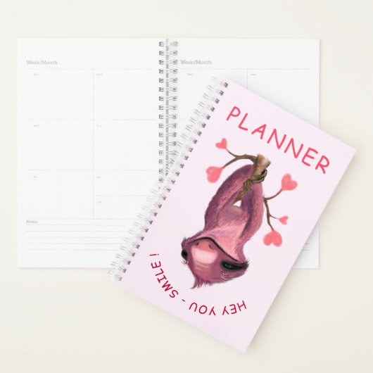 Funny Romantic Sloth Smile Planner Cartoon (Display)