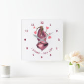 Funny Romantic Sloth Wall Clock - Smile Jouw tekst Vierkante Klok (Huis)