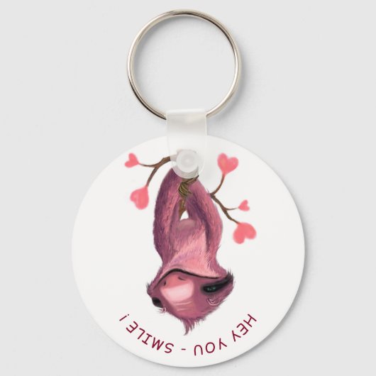 Funny Romantic Smile Sleutelhanger - Jouw tekst (Voorkant)