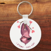 Funny Romantic Smile Sleutelhanger - Jouw tekst (Voorkant)