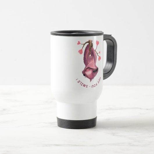 Funny Romantic Smile Travel Mug Reisbeker (Voorkant rechts)