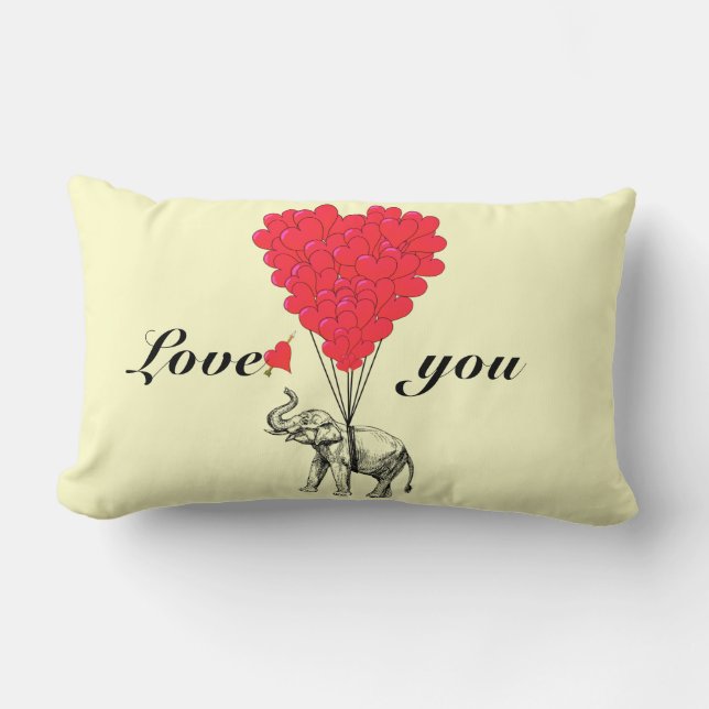 Funny romantische olifant Valentijns Kussen (Voorkant)